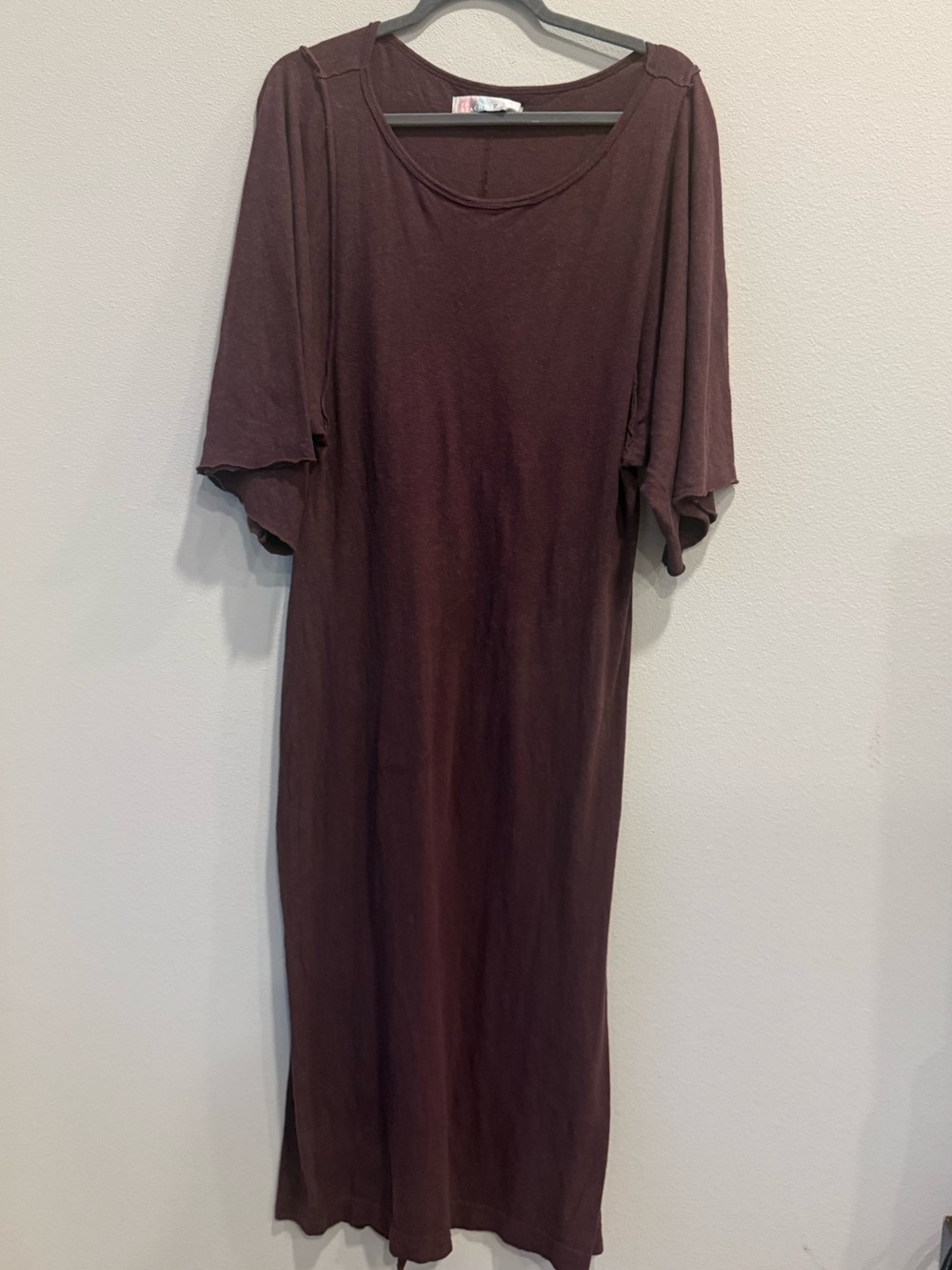 Relaxed Midi Dress in Deep Burgundy
